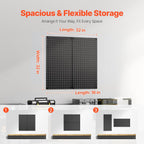 VEVOR Metal Pegboard Panels, 32" x 16" Pegboard, 2 Panels, Heavy Duty Steel Peg Board Wall Organizer, for Living Room Garage Tool Storage Workbench Office Organization Craft Room Kitchen Home, Black