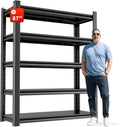 5-Tier Heavy Duty Steel Garage Shelving Unit, Adjustable Metal Utility Shelves, Industrial Storage Rack for Garage, Warehouse, and Storage Solutions 24" D x48 W x87 H