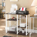 Kitchen Baker's Rack 3-Tier Microwave Oven Stand Kitchen Utility Storage Shelf with Hooks Multifunctional Workstation for Kitchen, Living Room and Corridor（Black