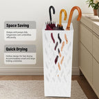 ZASCHMOY LUCKDANO Umbrella Holder, Space Efficient Organizer for Wet Umbrellas with Hollow Ventilated Design, for Home Office Hotel Entryway (White)