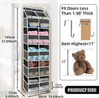 5-Tier Heavy Duty Over the Door Organizer with 10 Compartments - 600D Oxford Cloth Large Behind Door Storage for Closet, Nursery, Bedroom, Pantry, Diaper & Toy Organizer (Gray)
