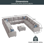 Legend Vansen Modular Sectional Sofa L Shaped Couch with Ottoman Modern Reversible Corner Sectional Couch for Living Room