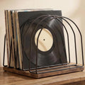 Vinyl Record Storage Holder, Wooden Record Stand Organizer for Vinyl Records & LPs, Magazine Holder, CD Storage, DVD Storage, CD Holder, Album Organizer Shelf for Home, Living Room, Music Room
