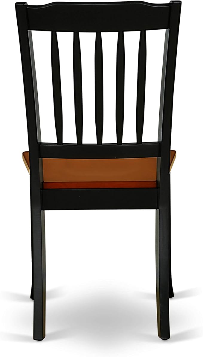 East West Furniture LGDA5-BCH-W 5 Piece Modern Dining Table Set Includes a Rectangle Wooden Table with Butterfly Leaf and 4 Dining Chairs, 42x84 Inch, Black & Cherry