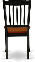 East West Furniture LGDA5-BCH-W 5 Piece Modern Dining Table Set Includes a Rectangle Wooden Table with Butterfly Leaf and 4 Dining Chairs, 42x84 Inch, Black & Cherry