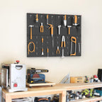 TORACK 4 PCS 12"x16" Metal Pegboard Panels for Garage, Workbench, Shop, Tool Organizer Peg Board with 1/8" & 1/4" Holes, Modular Wall-Mounted Pegboard for Pegboard Hooks (Black)