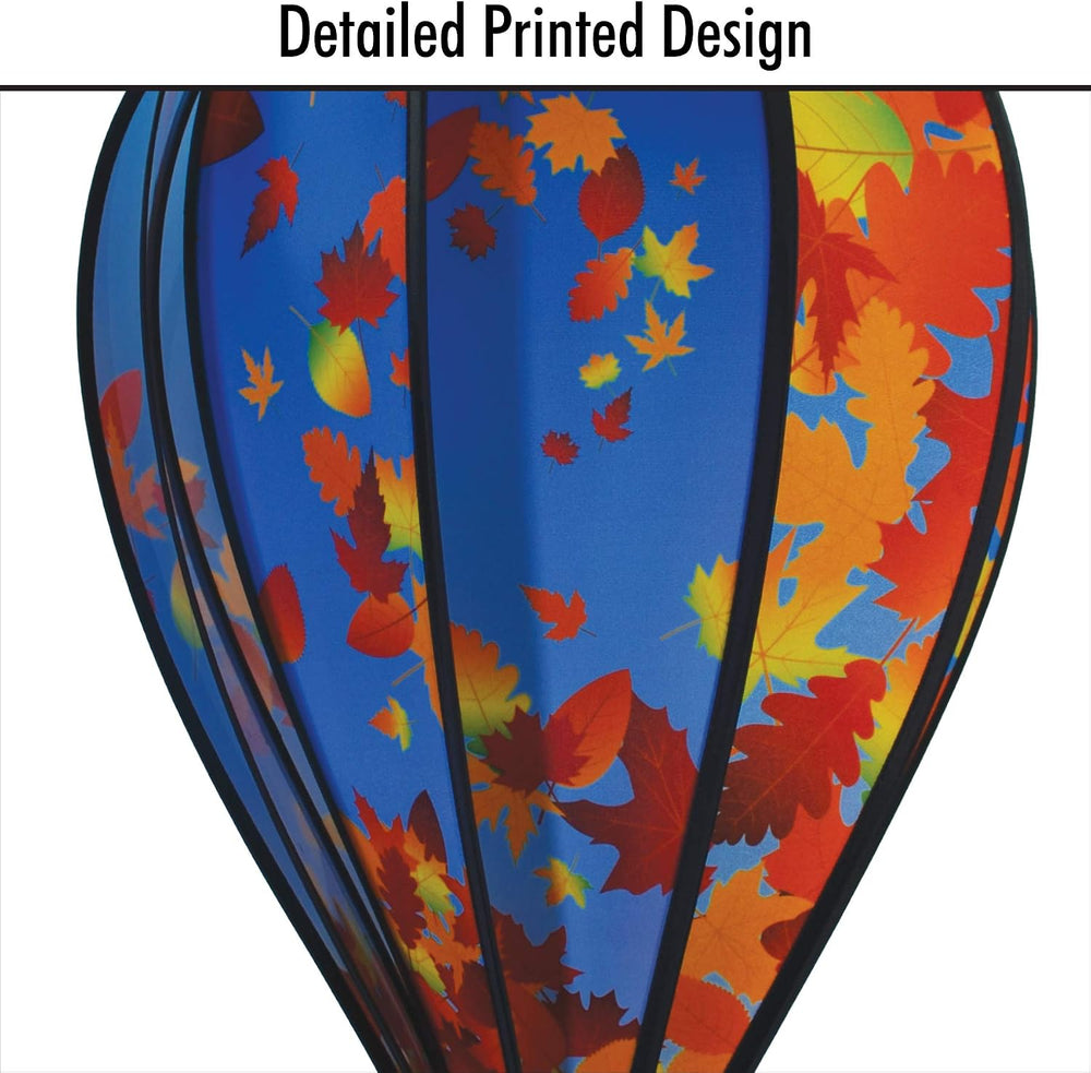 In the Breeze 0997 Fall Leaves Hot Air Balloon Spinner, 10-Panel