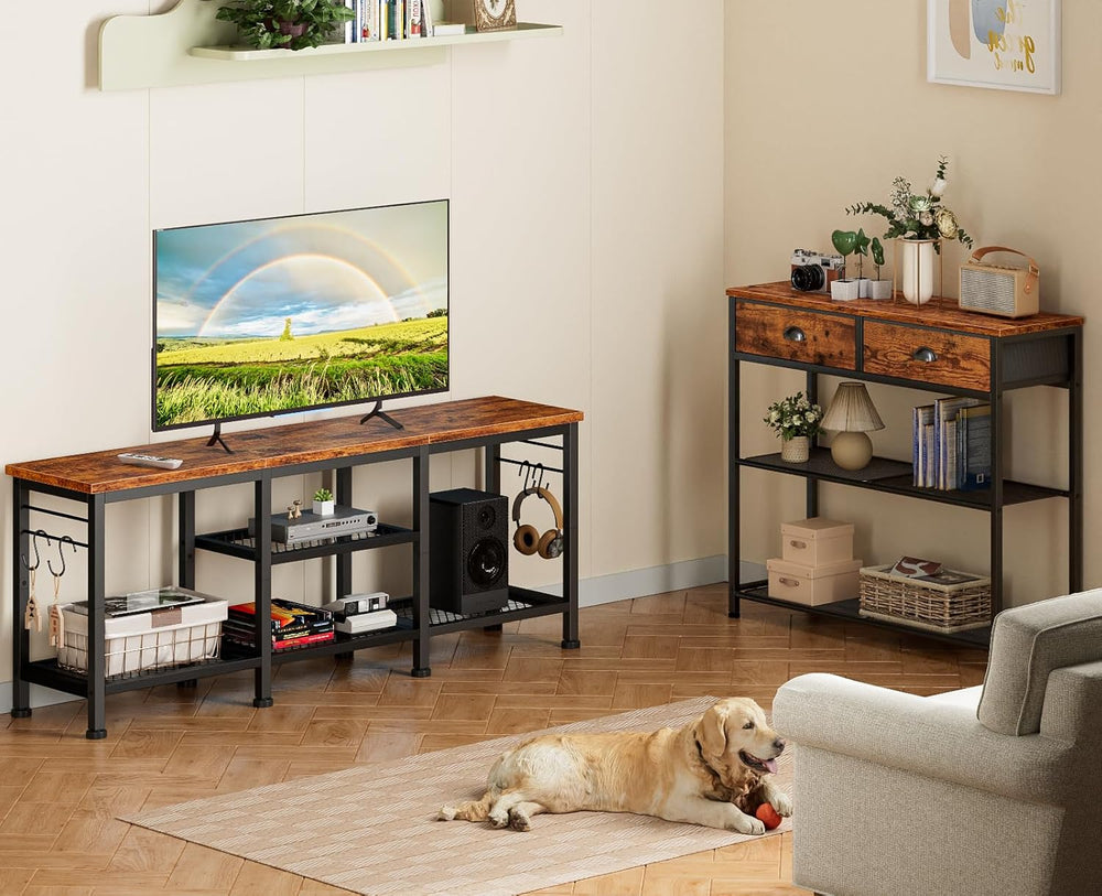 Furologee TV Stand for TVs up to 55 Inch, Entertainment Center with Open Stor...