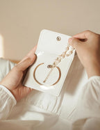 6 Pcs Jewelry Bags Clear Mini Pouch Small Jewelry Pouches for Traveling Leather Portable Travel Jewelry Organizer and Storage Bag for Earrings, Necklace, Beige