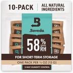 Boveda 58% Two-Way Humidity Control Packs For Storing ½ oz of Product – Size 4 – 10 Pack – Moisture Absorbers for Small Storage Containers – Humidifier Packs – Hydration Packets in Resealable Bag