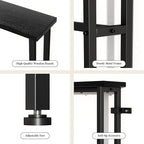 GRLEAF 39" Narrow Console Sofa Table with Built-in Power Strip (4 AC Outlets & 4 USB Ports) – 4.9ft Power Cord, Metal Frame, Easy Assembly, Ideal for Behind Couch, Hallway, and Home Office | Black
