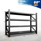 MIIIKO 60" W Storage Shelves,4800LBS Metal Garage Storage Shelving,Heavy Duty Adjustable Unit Storage Shelves for Warehouse,Basement,60" W x 24" D x 70" H,Black