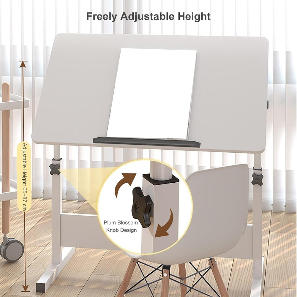 Folding Drafting Table Adjustable Art Desk Reading Couch Sofa Table | Height-...