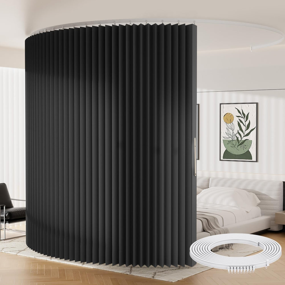 Room Divider Curtains with Ceiling Track Sets, Accordion Blackout Curtains