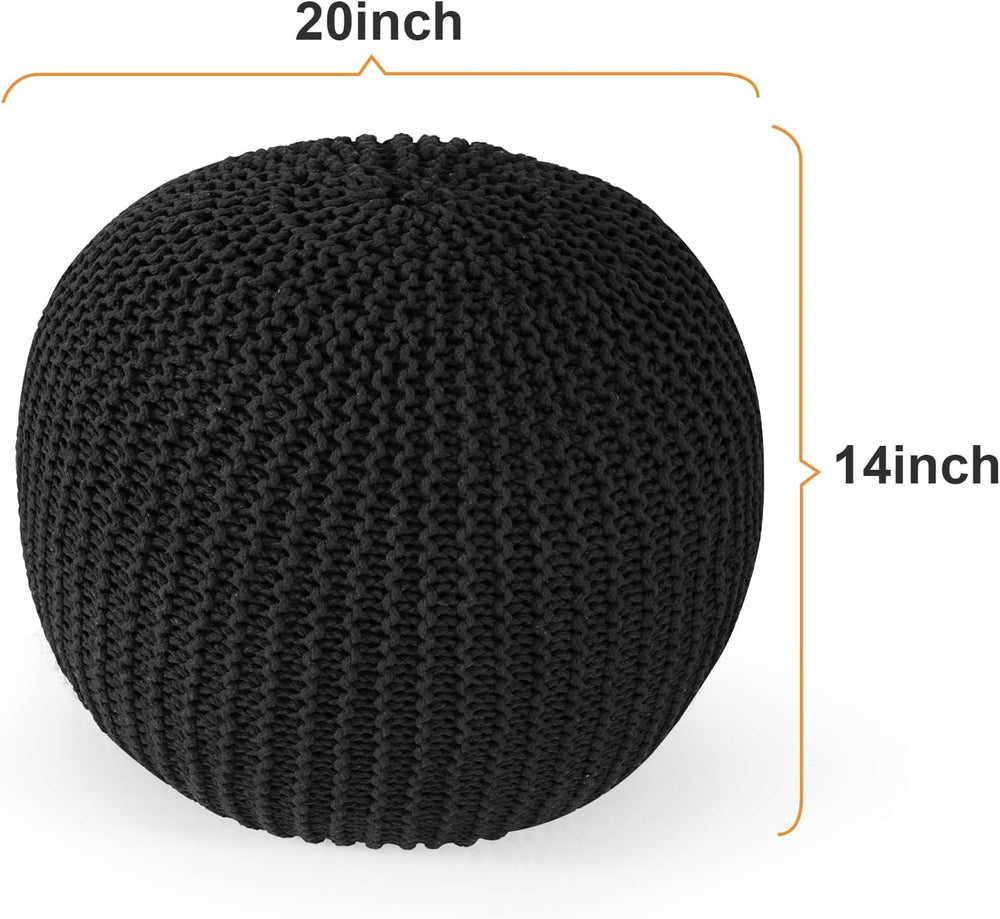 Pouf Ottoman Stuffed Round Modern Foam Filled Foot Rest Poufs for Living Room...