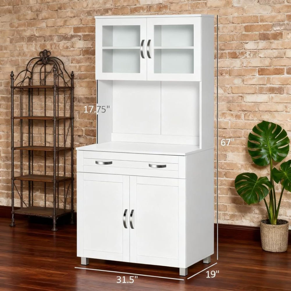 Hassyee Classic Contemporary Look Storage Cabinets, Kitchen Pantry Freestandi...