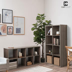 CAPHAUS Sturdy Room 13-Inch Cube Storage Organizer Shelf, with Extra Thick Exterior Edge, Open Storage Shelf Divider, Bookcase, 6-Cube / 8-Cube / 9-Cube, Colors Available in Rustic Grey Oak and White