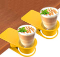 Kalolary 2-Pack Table Edge Cup Holder - Versatile Clip for Drinking Cups, Mugs & Bottles - Ideal for Home, Office & School (Yellow)