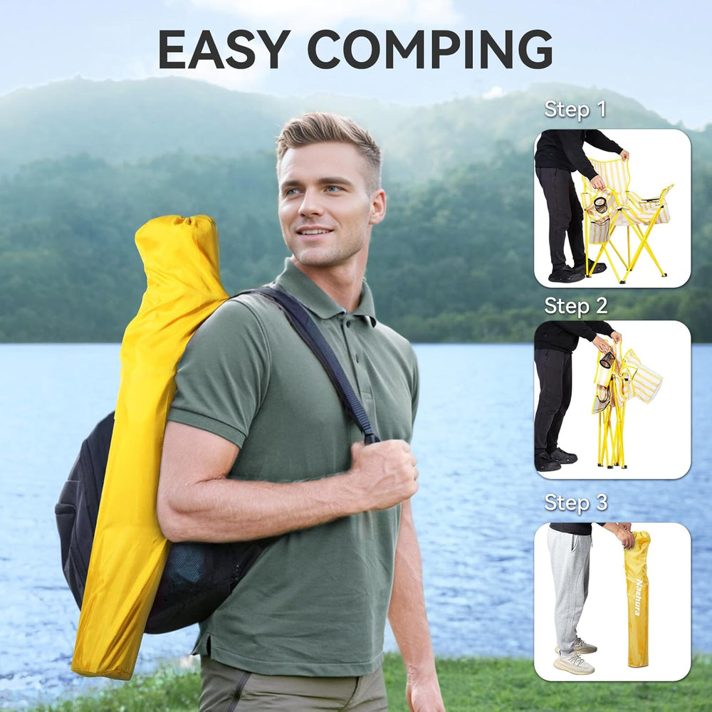 Nazhura 2 Pack Outdoor Camping Chairs Folding/Foldable/Portable with Cooler P...