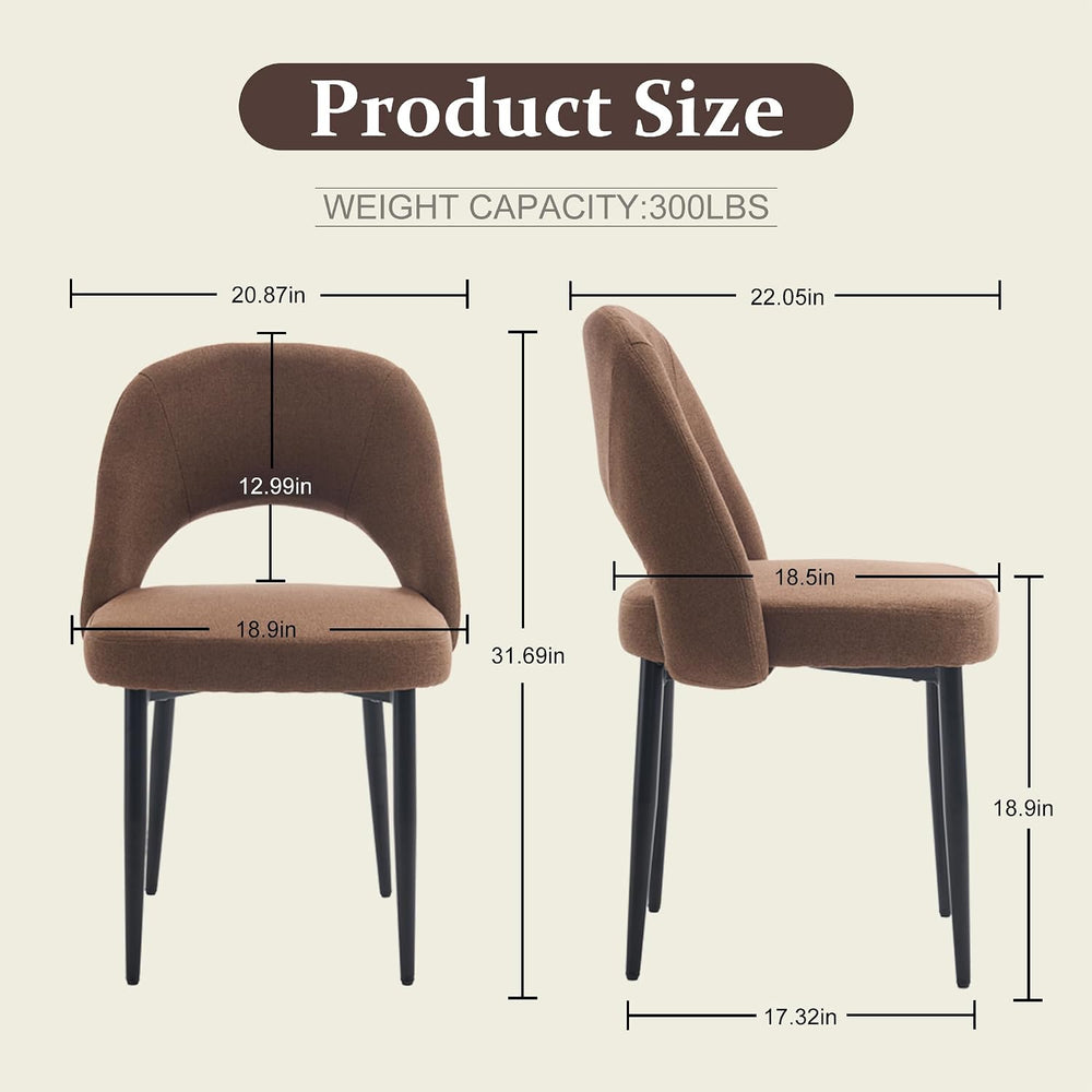 Modern Dining Chairs, Fabric Upholstered Accent Kitchen Chairs with Comfy Pad...