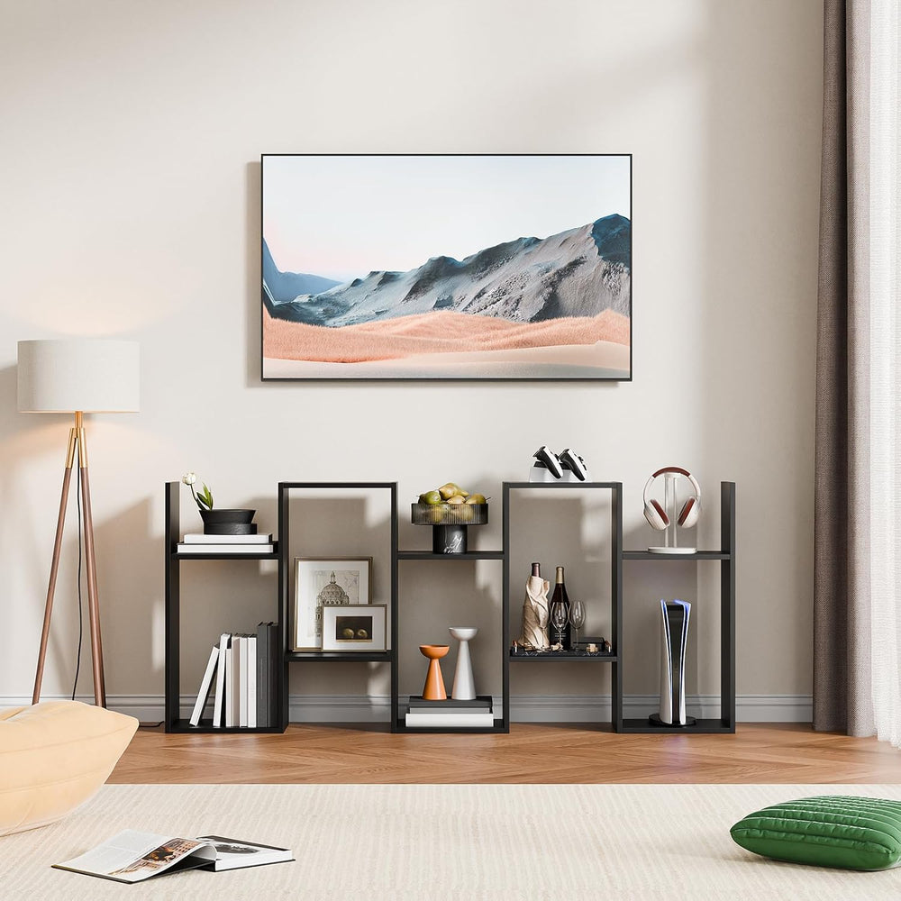 Cozy Castle Set of 2 Geometric Bookcase, S-Shaped Modern Bookshelf, Room Divi...