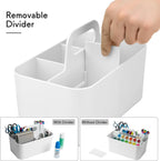 Tiawudi Multipurpose Caddy Organizer, Plastic Caddy with Handle, Stackable Desk Organizer for Stationery, Marker and Pencil, Office Supplies Organizer, Dorm Caddy