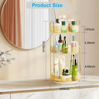 360 Rotating Makeup Organizer - Large Capacity Spinning Perfume & Cosmetic Skincare Holder for Vanity & Countertop (Vibrant Orange, 3 Tier)