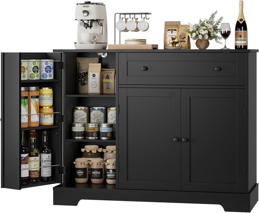 HOSTACK Buffet Cabinet with Storage, Modern Sideboard Buffet with Doors, Wood...