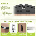 10x12 FT Metal Storage Shed, Outdoor Tool Sheds with Lockable Door, Large Heavy Duty Tool Sheds, Outside Waterproof Storage Building