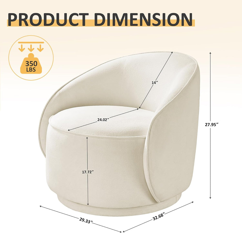 Swivel Accent Chairs Set of 2, 360° Comfy Barrel Swivel Club Armchair, Modern...