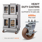 4" Hi-Temp Glass FiIled Nylon Casters, Heavy Duty Casters Set of 4, Industrial Caster Wheels for Commercial Kitchen, Bakery - 2400 lbs Capacity(2 Brake & 2 Rigid)