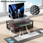gianotter Computer Monitor Stand Riser, Desk Organizers and Accessories with Drawer, Office Desk Accessories & Workspace Desktop Organizers Storage for Printer Stand (Black)