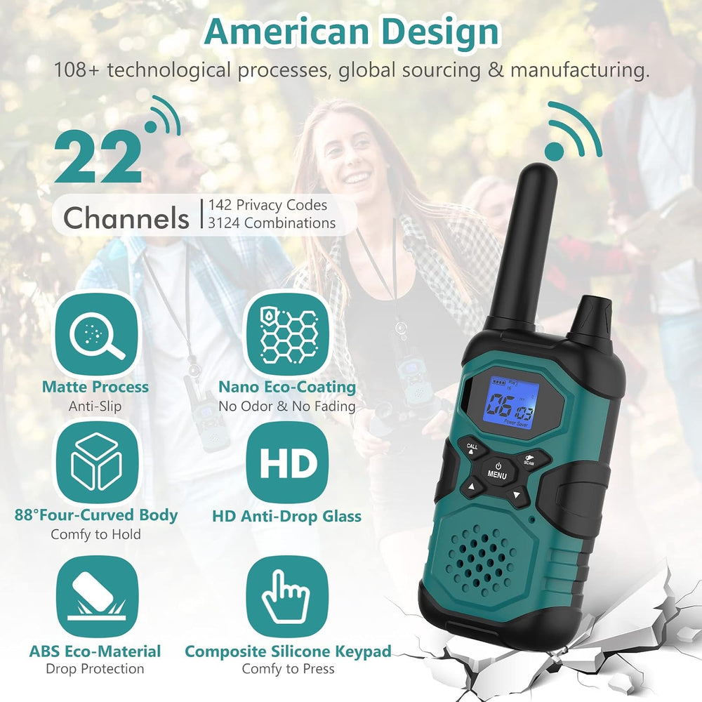 Topsung Walkie Talkies Long Range IVOX NOAA Micro USB 3x1500mAh Clear Sound