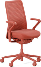 Branch Verve Chair - High Performance Executive Office Chair with Contoured Seat Back and Adjustable Lumbar Rest - High Density Foam Cushion with Aluminum Base - Up to 275 lbs - Coral