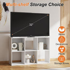 Sweetcrispy 6 Cube Storage Organizer - Open Cube Bookshelf with 3 Removable Back Panels, Display Storage Bookcase for Living Room, Bedroom, Entrance Hall, Home Office，36" Lx11.6 Wx24 H, White