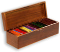 SEVENY Wooden Tea Bag Organizer Box with 4 Compartments | Tea Storage Caddy, Coffee Packet Organizer, For Kitchen Counter, Home Office Display