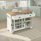 Walker Edison Carolina Modern Free-Standing 48 Inch Kitchen Island with Drawers, White