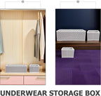 12pcs Socks Drawer Organizer: Underwear Storage Dividers - Closet Cabinet Dresser Storage Boxes For Stockings Leggings Bra Ties Closet Organization