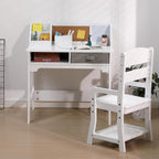 Garvee Kids Desk and Chair Set, Study Desk for Boys and Girl, Wooden Kids Writing Table with Cloth Drawers and Pen Holder