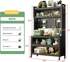 65'' Kitchen Pantry Storage Cabinet with Microwave Oven Countertop, 3 Doors, 4 Layers, Versatile Storage for Kitchen, Living Room, Dining Room