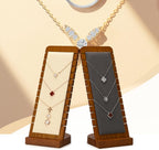 Oirlv Solid Wood Necklace Organizer Showcase Necklace Display Stand Jewelry Display Holder (Creamy-white)