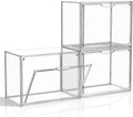 Purse Organizer for Closet, 3 Pack Handbag Storage Organizer, Clear Acrylic Display Case for Collectibles, Stackable Bag Organizer with Magnetic Door for Wallet, Clutch, Figure, Toys