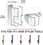 Hair Straightener Holder Wall Mounted, Hair Tool Organizer Stainless Steel, Adhesive Flat Iron Holder, Straighteners Holder for Bathroom Barber Shops Vanity (Silver)