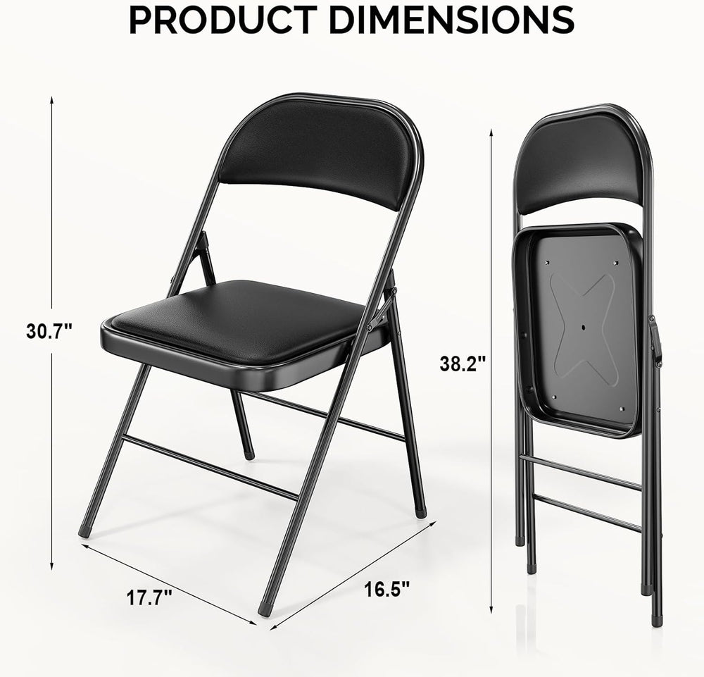 Bonnlo Folding Chair with Comfortable Padded Cushion and Back, Portable Foldi...