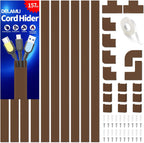 Wire Hider, 157in Delamu Cord Hider Wall, Paintable Wire Covers for Cords, TV Cable Hider Wall Kit, Cable Covers Raceway, Cable Management Hide TV Cords for Wall Mount TV, 10XL15.7 W0.95 H0.55in Brown