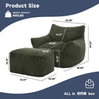 Oversized Bean Bag Chair for Living Room Furniture Bean Bag Chairs for Adults- Small Couch & Lounge Accent Chair for Living Room Chairs or Bedroom