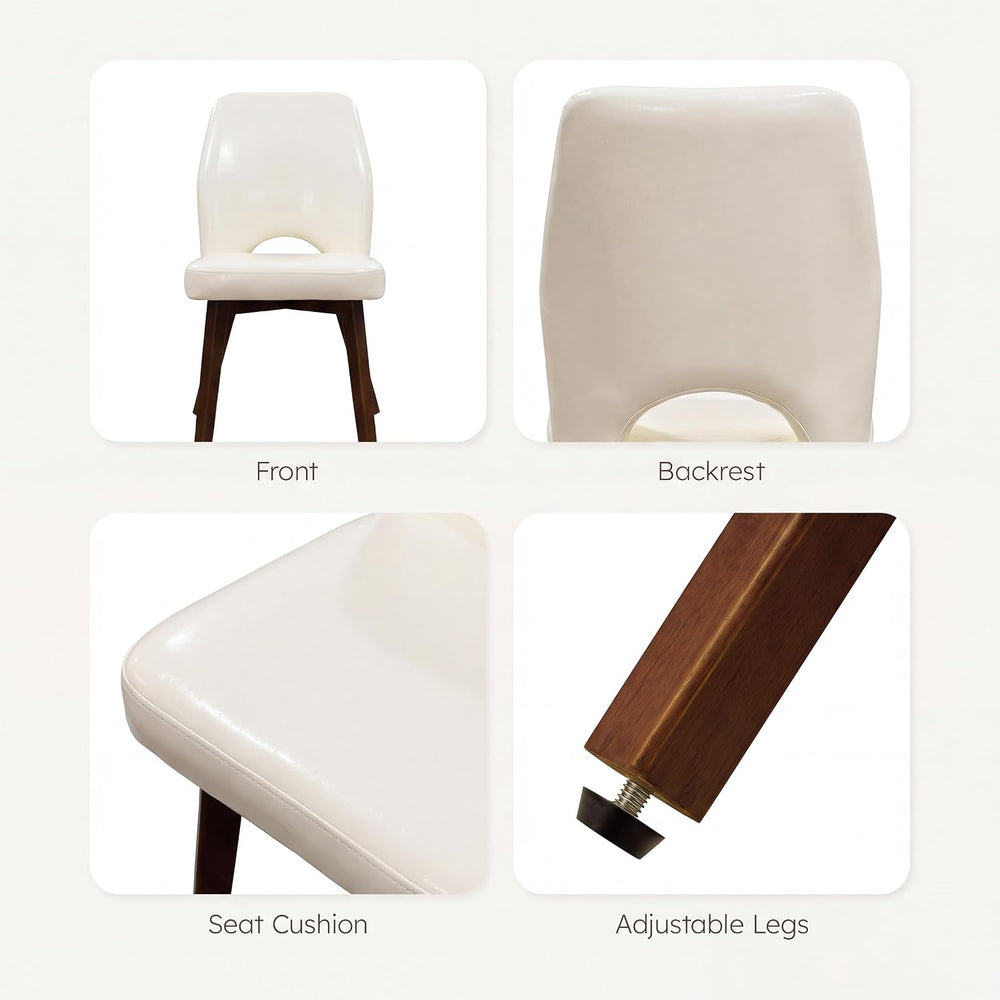 Dining Chairs Set of 4, Upholstered Kitchen Chairs, White