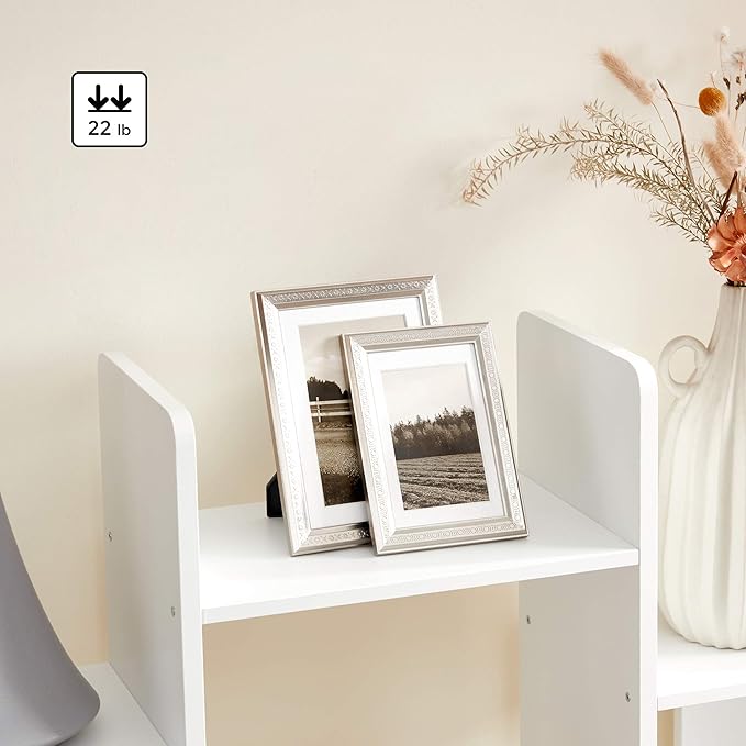 VASAGLE Bookshelf, Tree-Shaped Bookcase with 13 Storage Shelves, Rounded Corn...