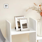 VASAGLE Bookshelf, Tree-Shaped Bookcase with 13 Storage Shelves, Rounded Corners, 9.8”D x 33.9”W x 55.1”H, White ULBC067W01