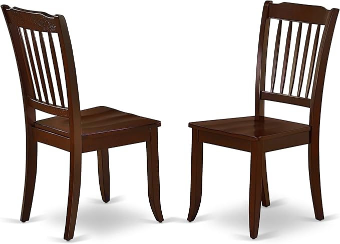 East West Furniture DODA7-MAH-W 7 Piece Kitchen Table & Chairs Set Consist of a Rectangle Dining Room Table with Butterfly Leaf and 6 Solid Wood Seat Chairs, 42x78 Inch, Mahogany